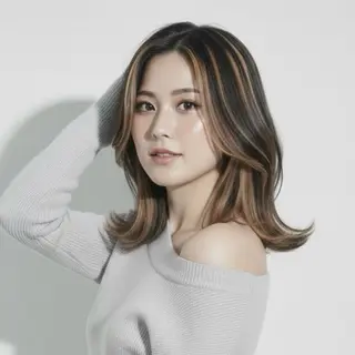 ミディアム カラー KIZU 髪質改善 オカルト怪談のヘアスタイル