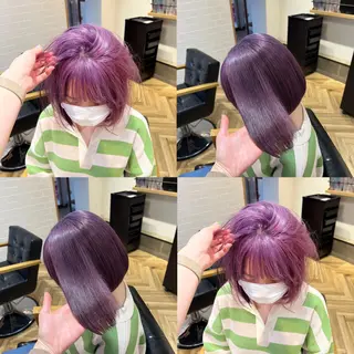 ショート カラー 艶カラー/韓国顔周り 🎀mamiのヘアスタイル