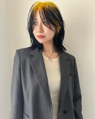 ミディアム カラー Loom.所属・村上雅人 ナチュラルモードのヘアスタイル