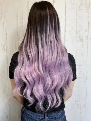 ロング 大阪レミーエクステ チビ編み込みのヘアスタイル