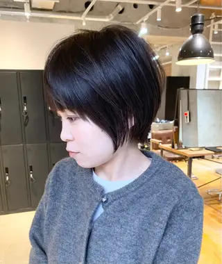 セミロング カラー ボブパーマ 艶カラー/横山大樹のヘアスタイル