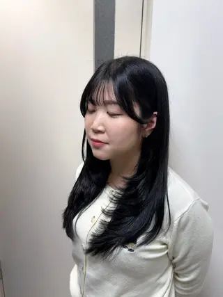 ロング 韓国風cut/ 縮毛矯正/正岡幹康のヘアスタイル