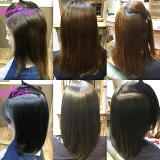 セミロング カラー パーマ ブリーチ縮毛矯正/ デサキ ショウヘイのヘアスタイル