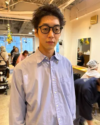 ショート メンズ グランジヘア 無造作ヘアHYUGAのヘアスタイル