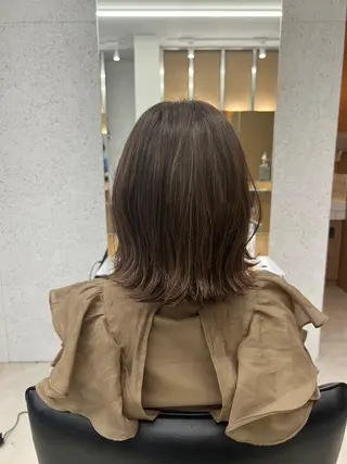 ミディアム カラー バレイヤージュ茅ヶ崎 オオタ カズキのヘアスタイル