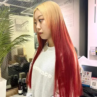 ロング カラー 渋谷🎨ハイトーン× エクステ🎨レンのヘアスタイル