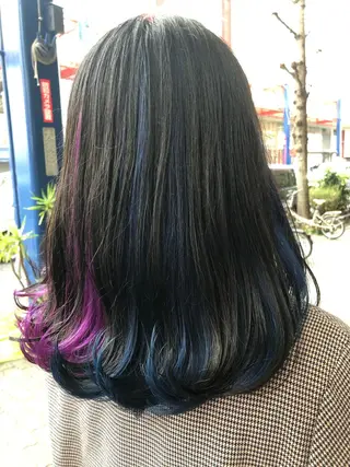 ミディアム ゆぴ☾‪/推しカラー /ハイトーンのヘアスタイル