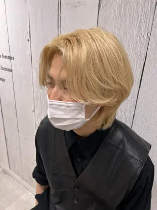 メンズ 透明感カラー✨️山内 七鐘のヘアスタイル