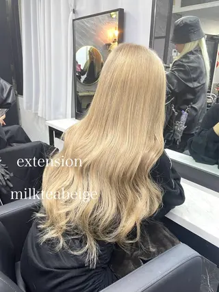 ロング カラー エクステ🩵ブリーチ 韓国ヘア🩵KAEのヘアスタイル