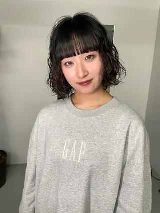 ショート パーマ カットモデル/ ハイトーン/ゆうあのヘアスタイル