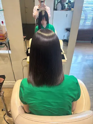 ミディアム はるか/阪急茨木/髪 質改善/透明感カラーのヘアスタイル