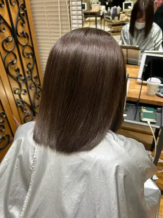 ミディアム カラー パーマ 新宿✨顔周りカット 韓国ヘア/坂本亜裟海のヘアスタイル