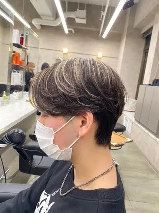 カラー メンズ 💈フェザーパーマ 須賀俊介💈のヘアスタイル