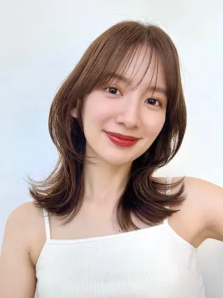 ミディアム カラー レイヤー専門家 ダブルカラー修のヘアスタイル