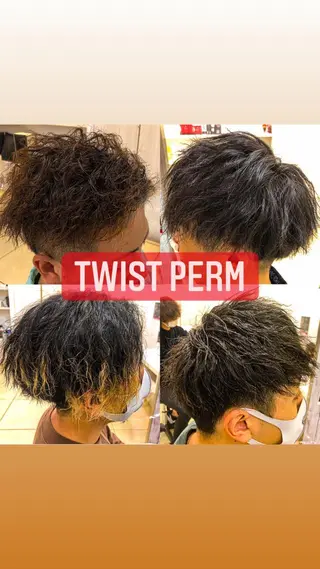 ミディアム パーマ メンズ 韓国風メンズ/毛流れ ヘアなら須田龍世のヘアスタイル