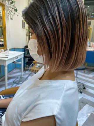 ショート カラー 顔周り/ブリーチなし /縮毛矯正🫧伊勢のヘアスタイル