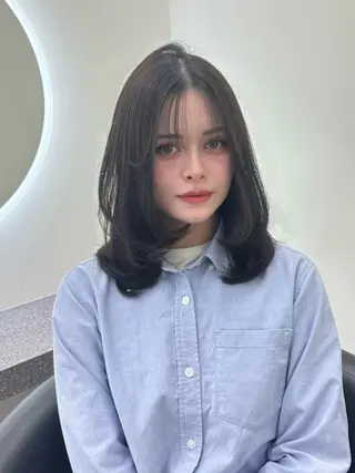 ミディアム 韓国ヘア/透明感カラ ー/梅田/ayanoのヘアスタイル