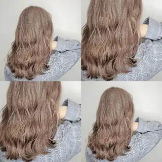 セミロング ツヤ髪✨縮毛矯正 ハイトーンカラーのヘアスタイル