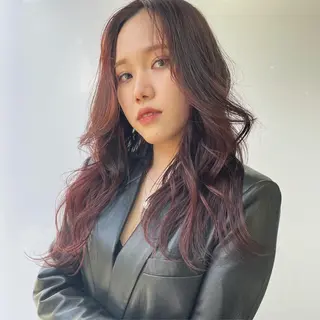 ロング カラー ヘアアレンジ 🫧🇰🇷韓国ヘア レイヤー🐺Yutaのヘアスタイル