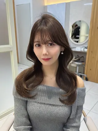 セミロング 顔周り/透明感カラー /韓国ヘア/TAKUのヘアスタイル