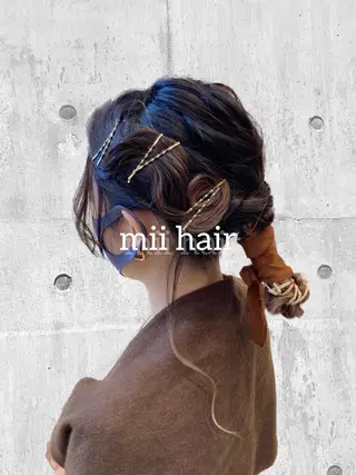 セミロング ヘアアレンジ Miku❇️ フェイスレイヤーのヘアスタイル