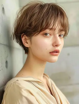 ショート ブリーチなし透明感 カラー✨山仲絢圭のヘアスタイル