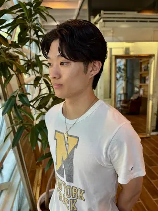 パーマ メンズ ハイトーン/デザイン カラー/るいのヘアスタイル