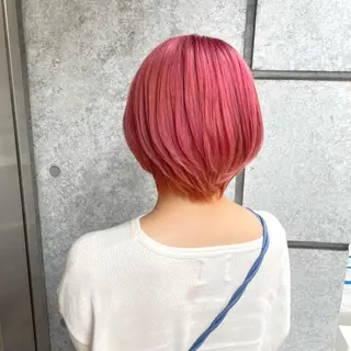 ショート カラー ヘアアレンジ MiU所属・韓国×髪質改善×美髪 縮毛矯正×レイヤーのヘアスタイル