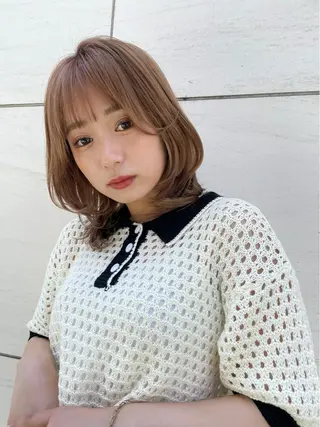 ミディアム ボブヘアカット Rikapi❤️のヘアスタイル
