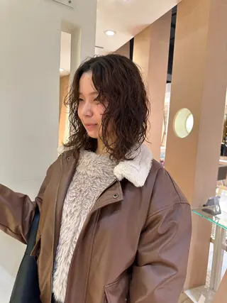 ミディアム 青木龍樹/パーマモデ ル/似合わせパーマのヘアスタイル