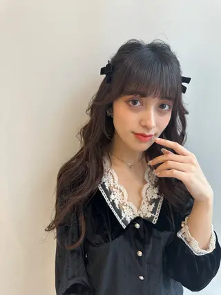 ロング ヘアアレンジ 松浦ゆずき 韓国/ 診断/ダウンパーマのヘアスタイル