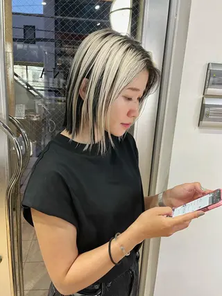 ミディアム ハイトーンNo.1✨ パーマ✨イマイタツヤのヘアスタイル