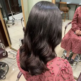 セミロング パーマ 韓国風パーマ🌿コテ 巻き風パーマ/るいのヘアスタイル