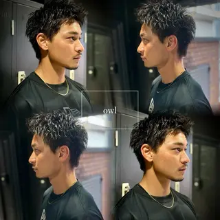 ショート パーマ メンズ スパイキーショート 心斎橋【戸兵吏駒】のヘアスタイル