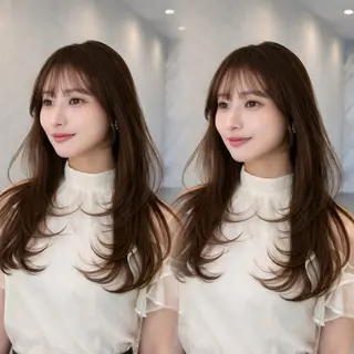 ロング ヘアアレンジ レイヤー♡透明感/ 艶カラー🦢こころのヘアスタイル