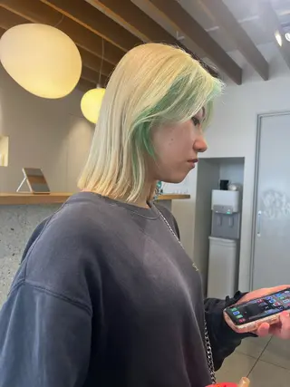 ミディアム カラー miwa Yuma /メンズパーマのヘアスタイル