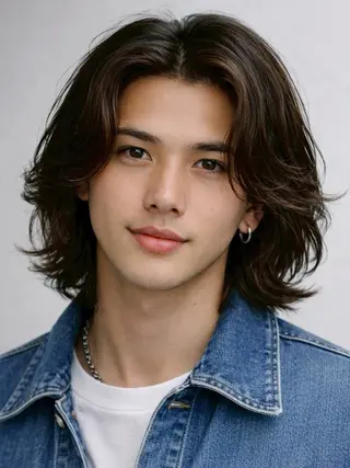 ミディアム メンズ 毛流れパーマ/ 柏/メンズ/ ハルキのヘアスタイル