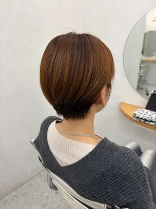 ショート リン🔔ボブ cut ベージュカラー🤎のヘアスタイル