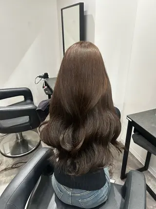 ロング カラー ヘアアレンジ メンズ ブリーチなしカラー/ ブラウン/レイヤーのヘアスタイル