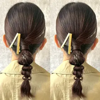 セミロング ヘアアレンジ ヘアメ🎀エクステ 🪽横浜/しほ🧸のヘアスタイル