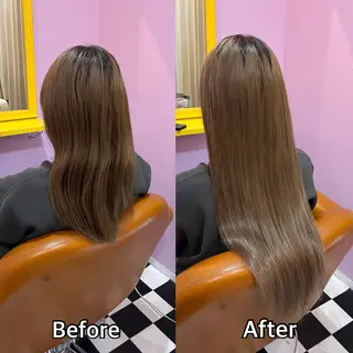 ロング シール＋ちび編み込み エクステ梅田🐨のヘアスタイル