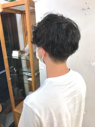 ショート パーマ メンズ 木村陸弥 似合わせ 透明感カラー🌿のヘアスタイル