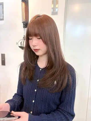 ロング Belle 並木通り店所属・rena/レイヤー /顔まわりカットのヘアスタイル