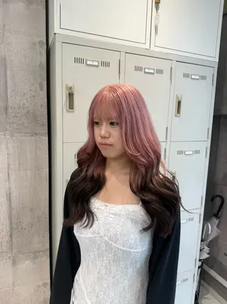 セミロング カラー ヘアアレンジ 複雑履歴修正/ ハイトーン職人/拓真のヘアスタイル