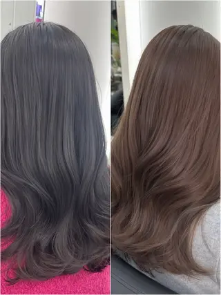 ロング カラー 心斎橋/ブリーチなし 髪質改善/レイヤーのヘアスタイル