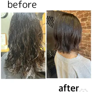 セミロング カラー パーマ ヘアアレンジ メンズ キッズ ネイル マツエク・マツパ アイブロウ times salon名駅所属・久木原 ゆりのヘアスタイル