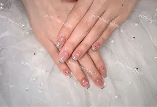 ネイル shineジェル& チップ長さだしのネイルデザイン