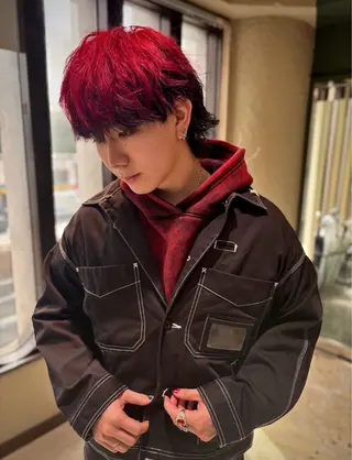 メンズ ☘️ハイトーン/ ベージュ/久保田 涼のヘアスタイル