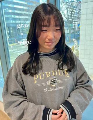 セミロング 加納千華 /ボブ/ぱつっとボブのヘアスタイル