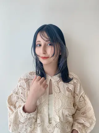 セミロング カラー ♡ハッシュカット/ レイヤー/yucoのヘアスタイル